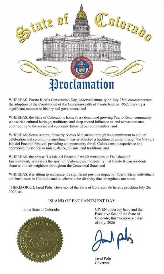 State of Colorado Island of Enchantment Day 2026