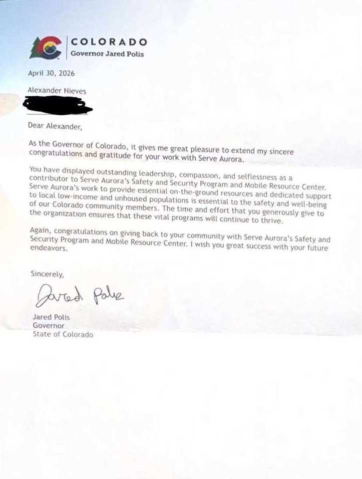 Governor Polis letter, April 30, 2026