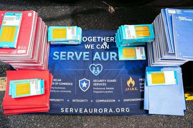 school supplies table